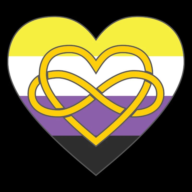 Polyamory Infinity Heart Non-binary Pride