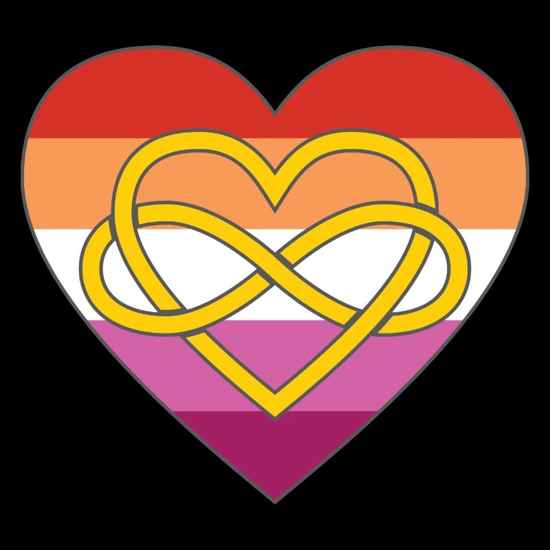 Polyamory Infinity Heart Lesbian Pride