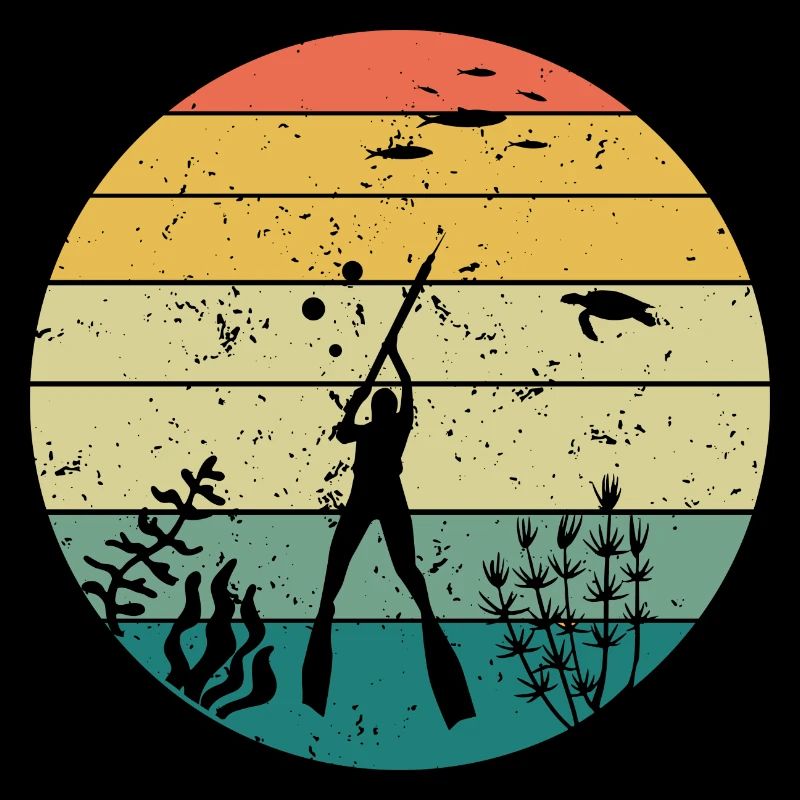 Pêche à la lance Pêche vintage Plongée Pêche