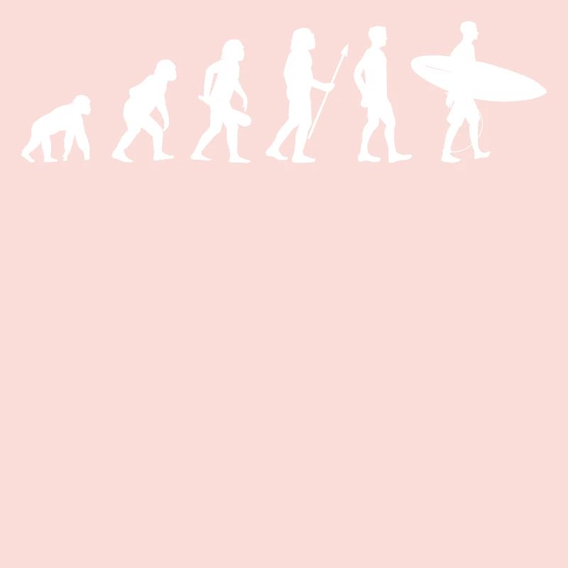 Surfing Evolution - Surf Surfer Monkey Human