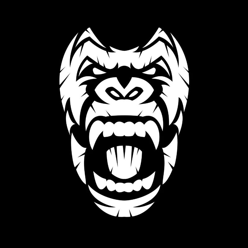 Gorilla design in white