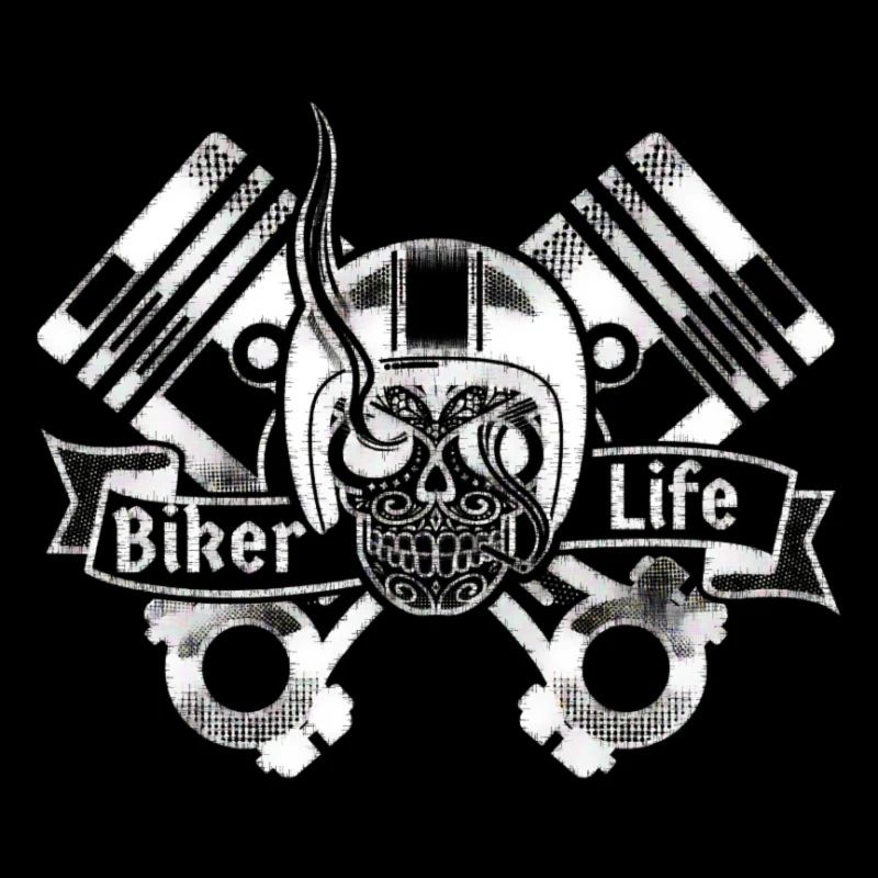 Biker Life Piston Skull Moto
