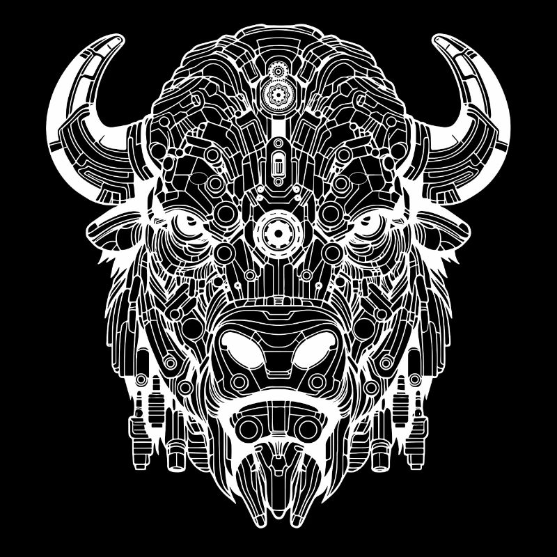 Bison biomécanique - Design blanc