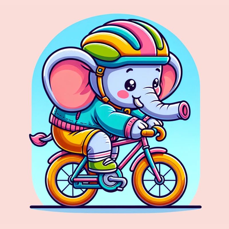 Cute Cyclist Elephant