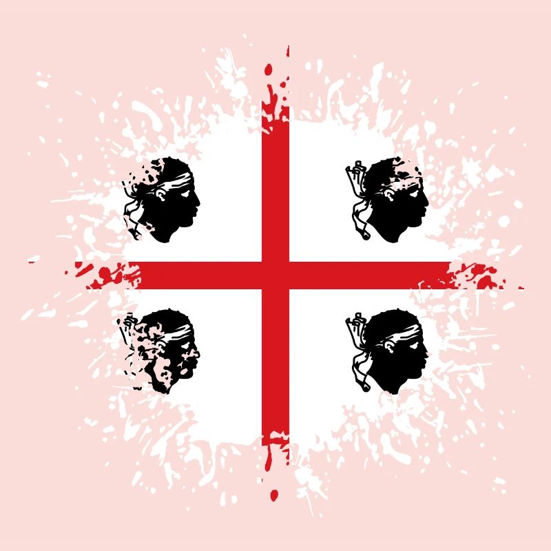 Sardaigne Drapeau Klecks Drapeau sarde Splash