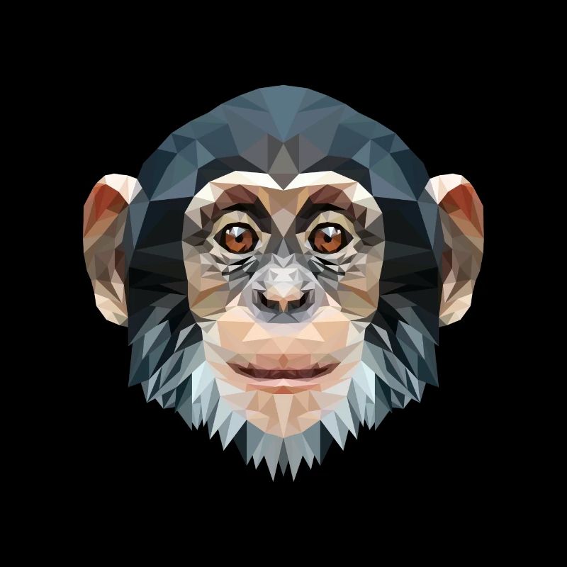 Polygon design monkey chimpanzee