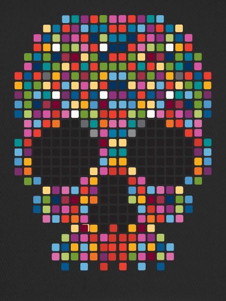 pixel art skull