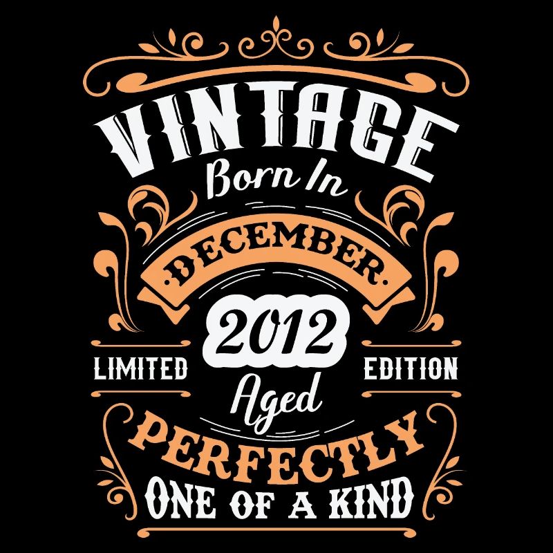 Cadeau d'anniversaire, Vintage né en Décembre 2012