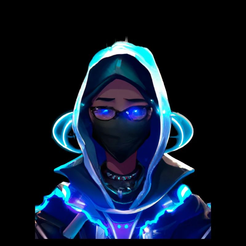 Blue Team Hacker Cyberpunk Digital Art