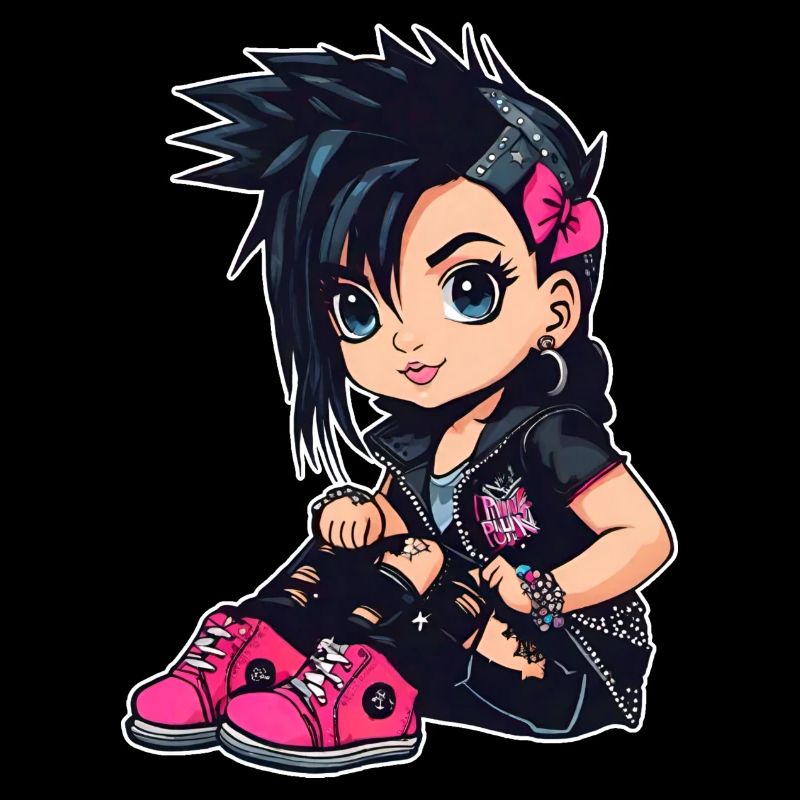 Fille punk gothique cool