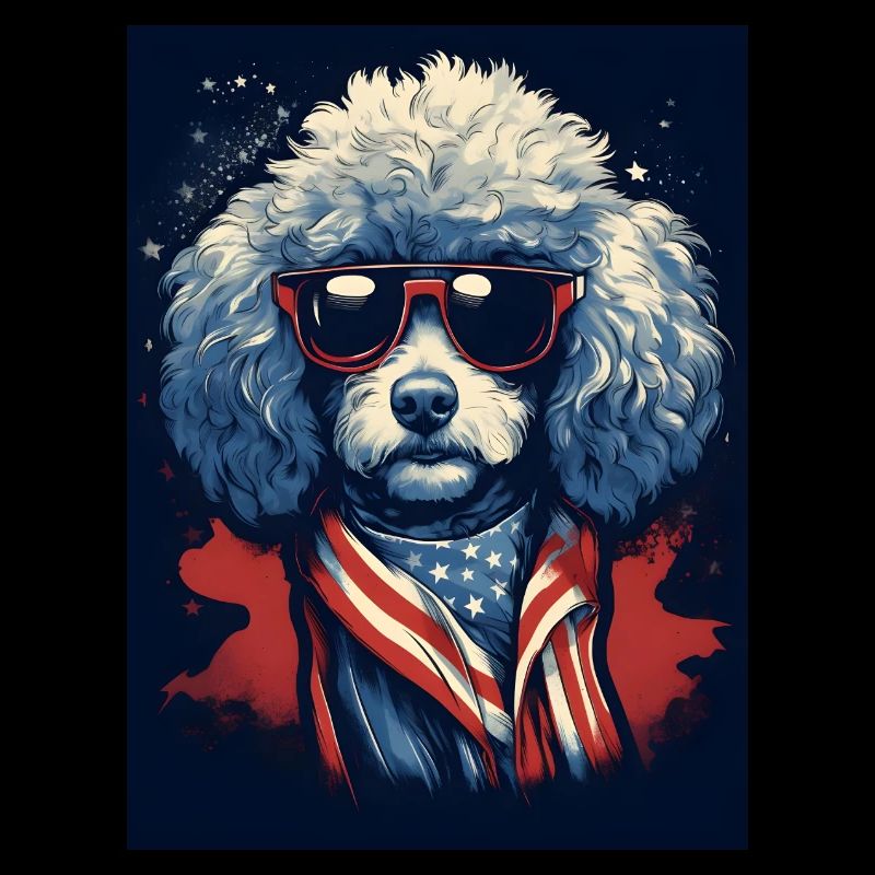 Cooler Pudel mit Sonnenbrille