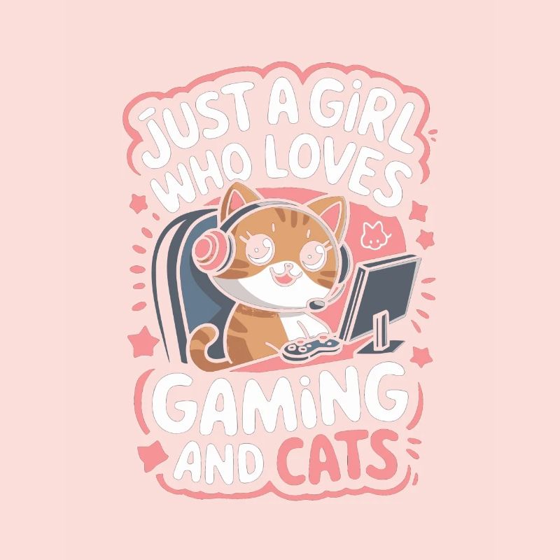 Console d’ordinateur de jeu fille chat