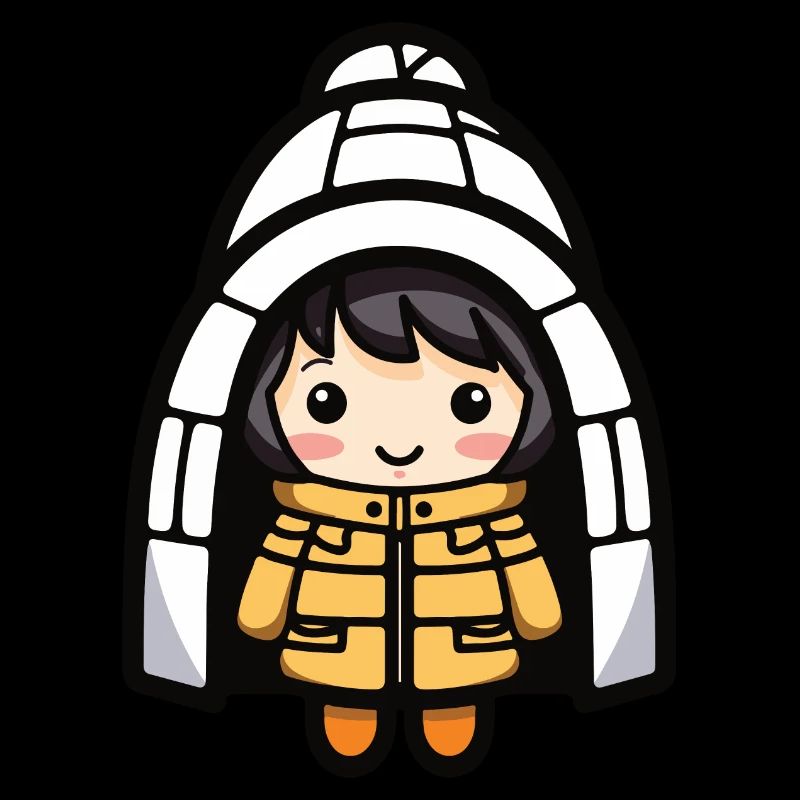 Igloo de bande dessinée d’hiver esquimau
