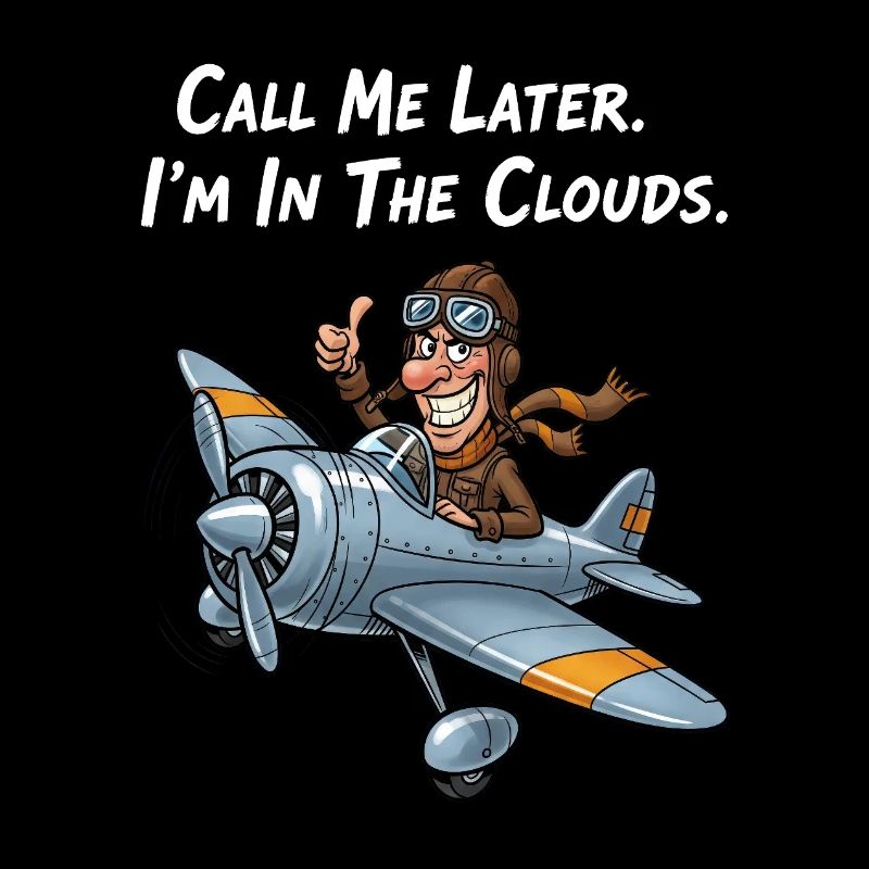 Lustiger Pilot: Bin in den Wolken!