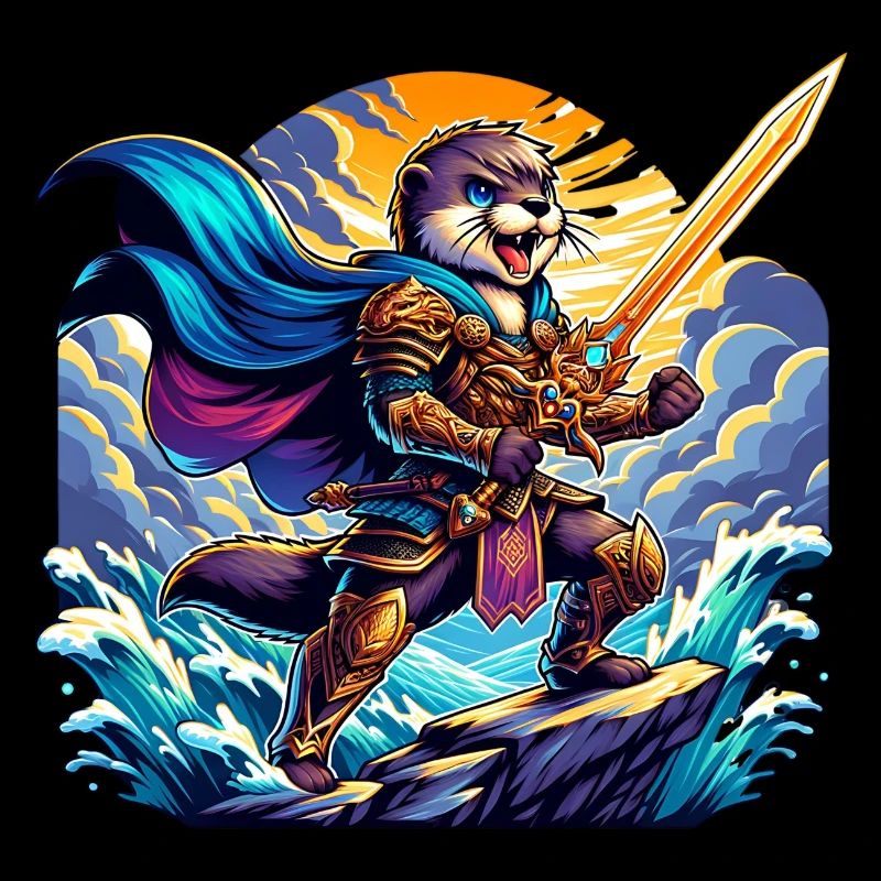 Fearless Warrior Otter with Sword