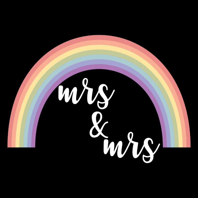 Rainbow Stripes Mrs and Mrs