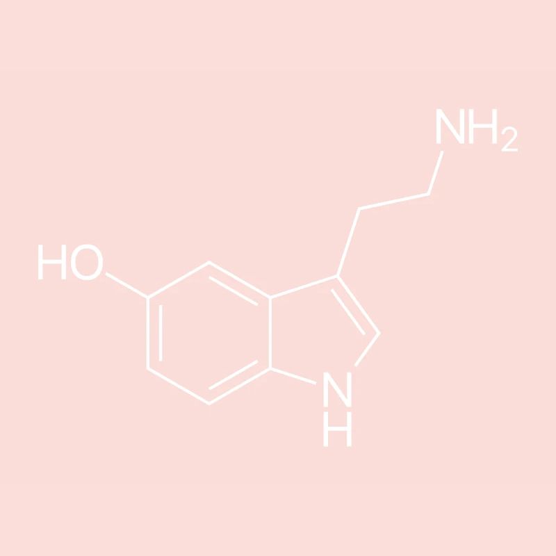 Serotonin structural formula - white