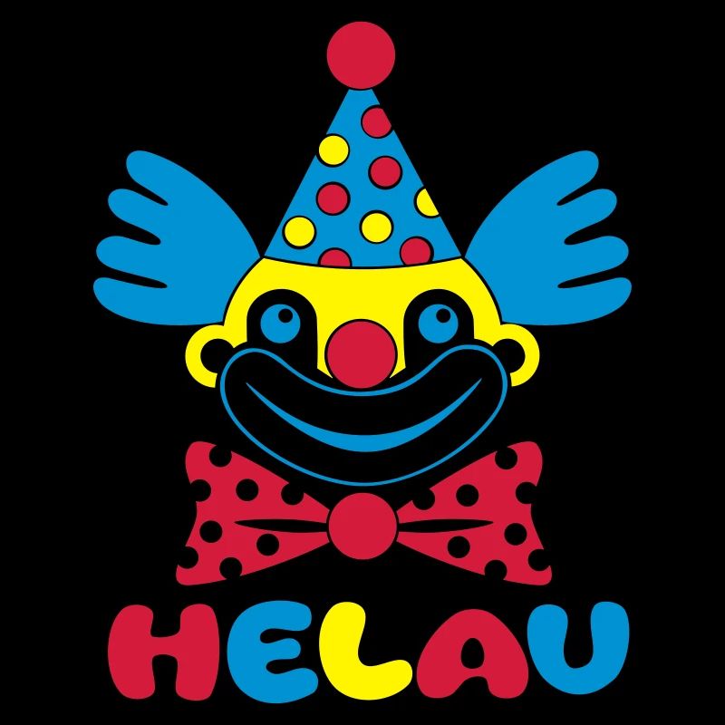 Fasching Karneval Clown HELAU 1, 2 oder 3 Farben