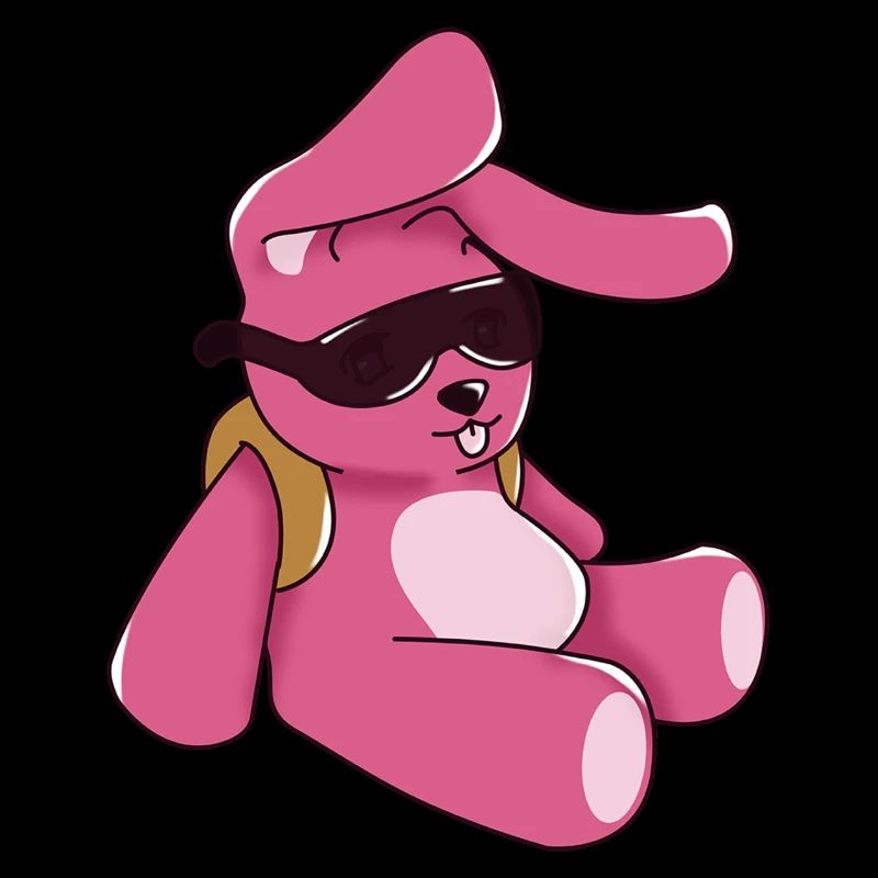 Lapin rose mignon de bande dessinée