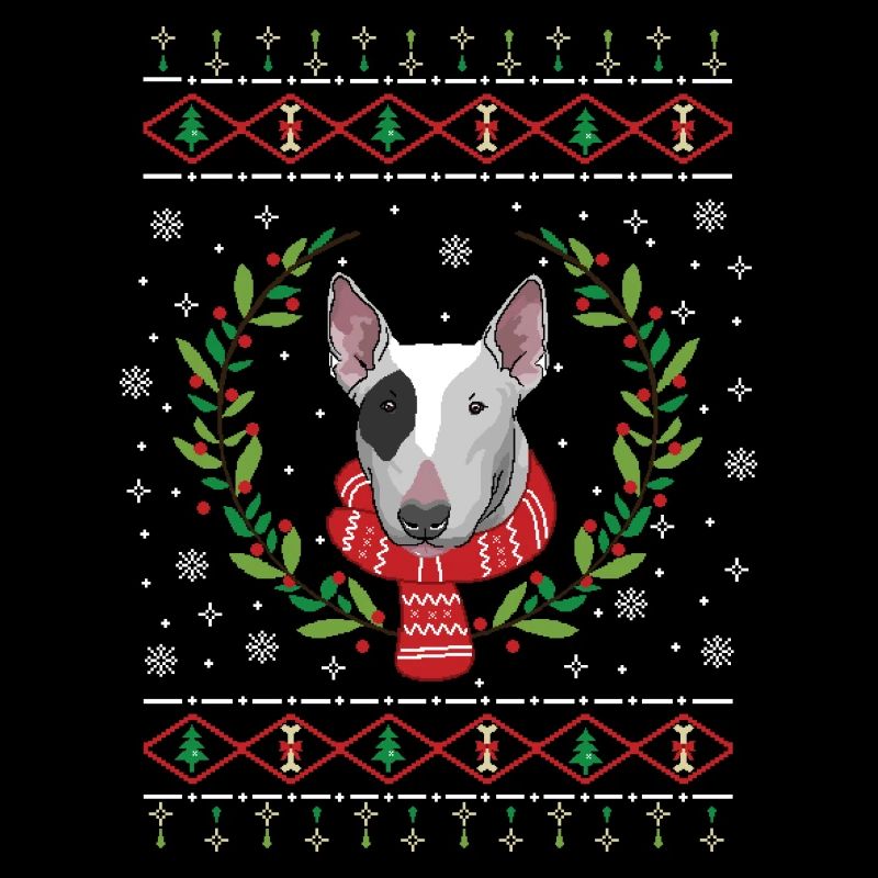 Bullterrier hässlicher Weihnachtspullover Geschenk