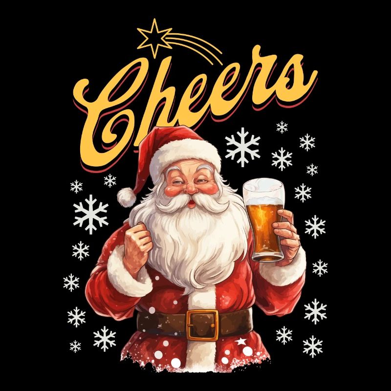Weihnachtsmann Bier Glühwein Schnaps Alkohol Prost
