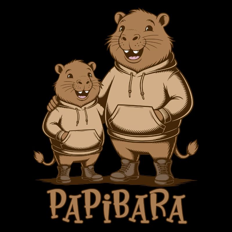 Papibara Papi Capybara Vater Lustig Papa Vatertag
