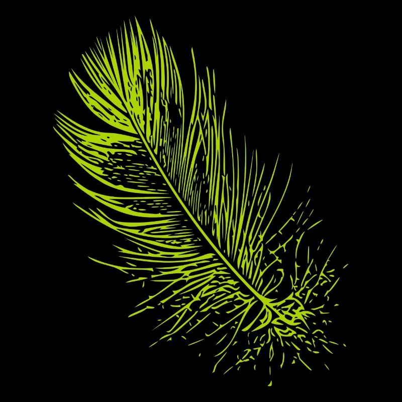 Abstract feather / line / green / pattern