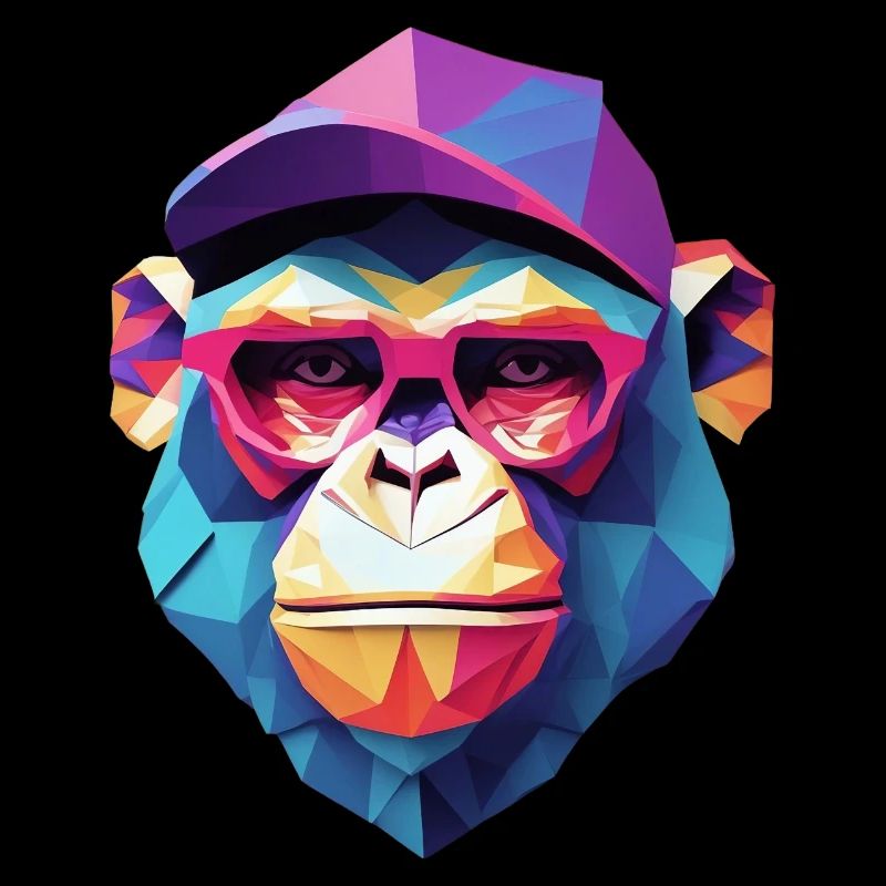 Cool monkey in wrinkled robe