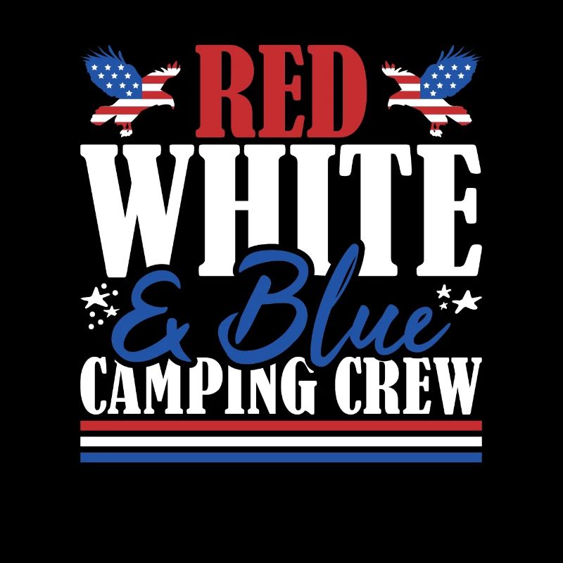 Veteran US Flag Red White & Blue Camping Crew