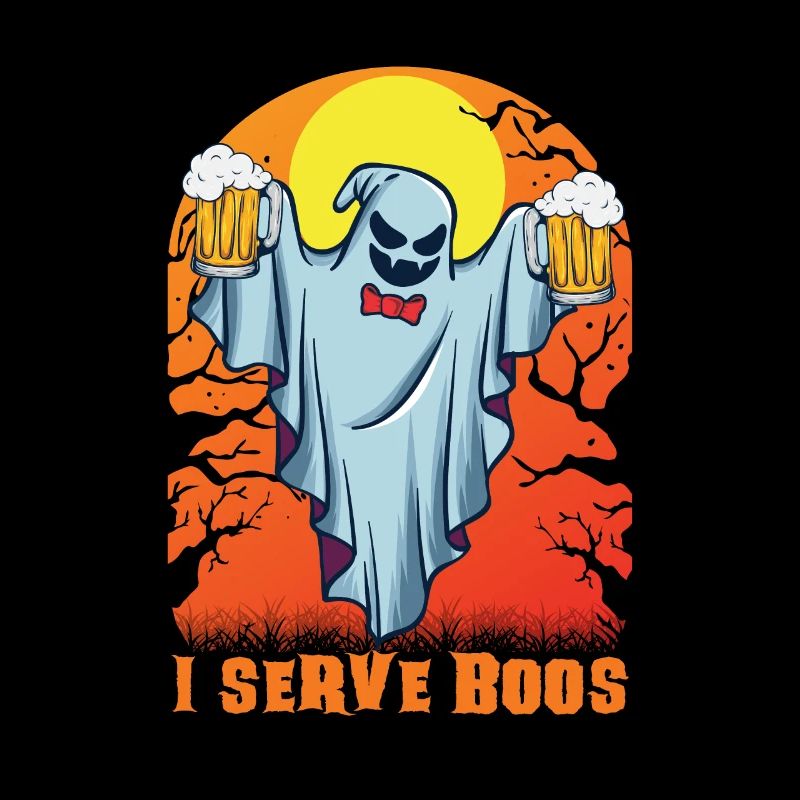 Served & Boos Kellner Kellnerin Server Halloween