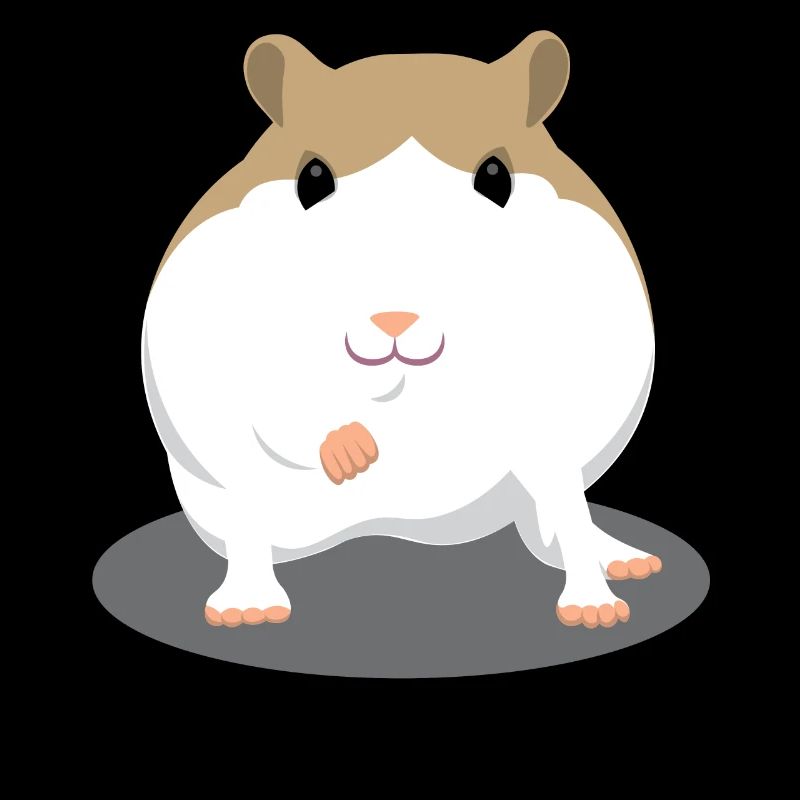 Dessin animé mignon hamster marron et blanc