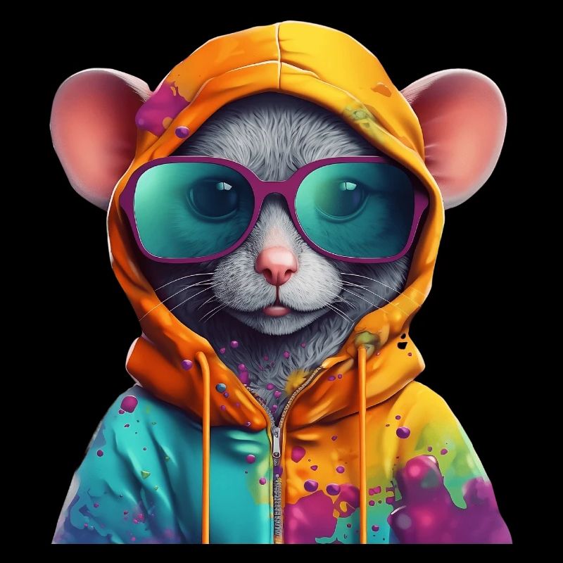 Maus mit Sonnenbrille Bunt Coole Mäuse