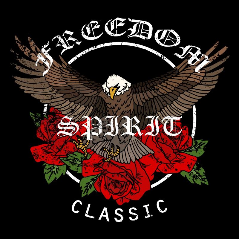 Eagle with rose design in high quality