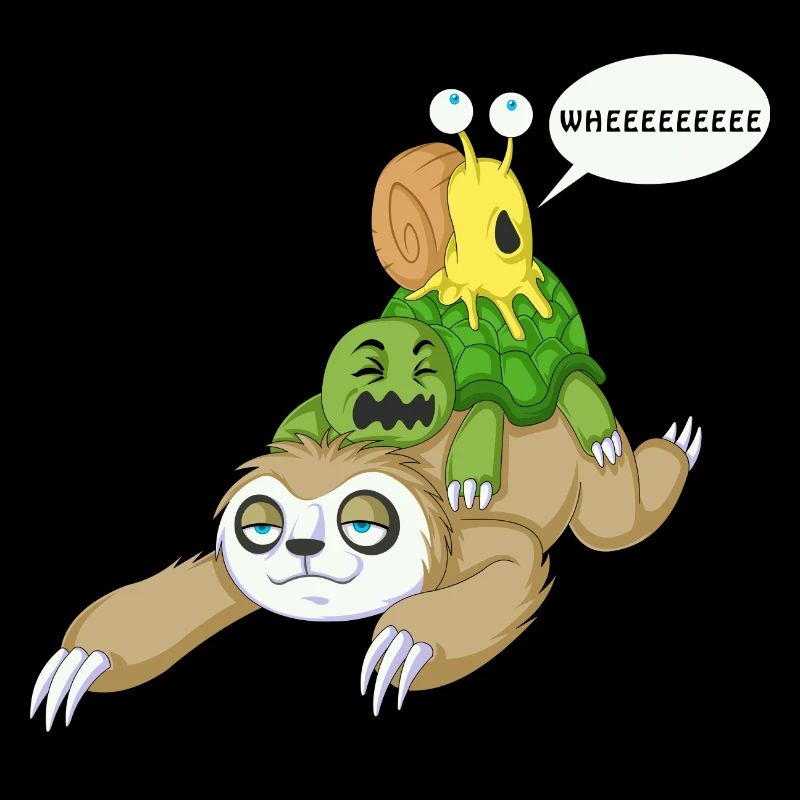 sloth snail and turtle