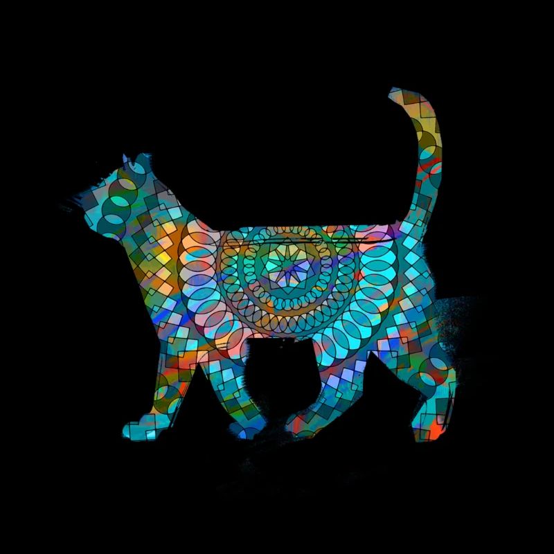 Cat,Colorful,Mandala, Colorful Cat,Pattern,Orient