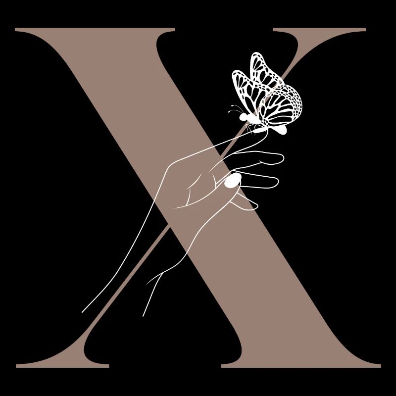 Letter x Magic butterfly