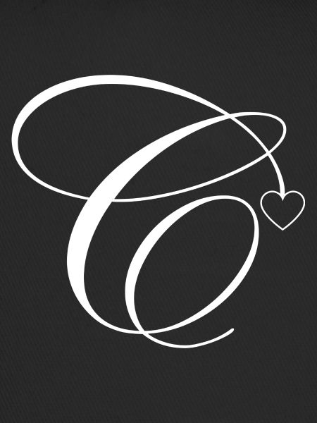Letter c calligraphy heart