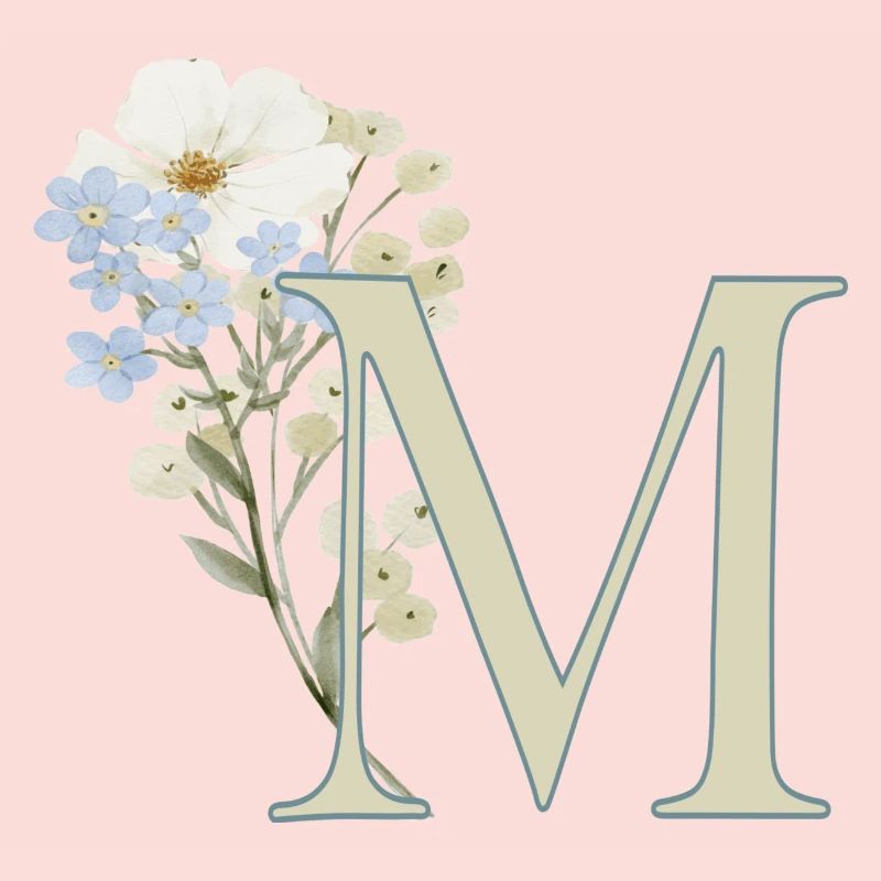 M avec des fleurs