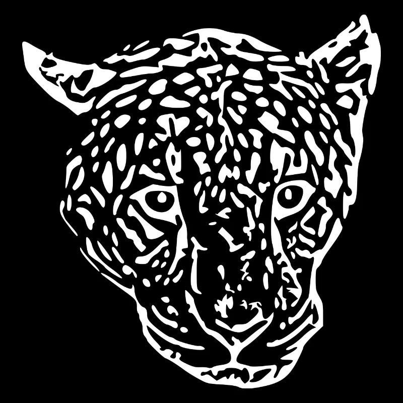 leopard Kopf weiß