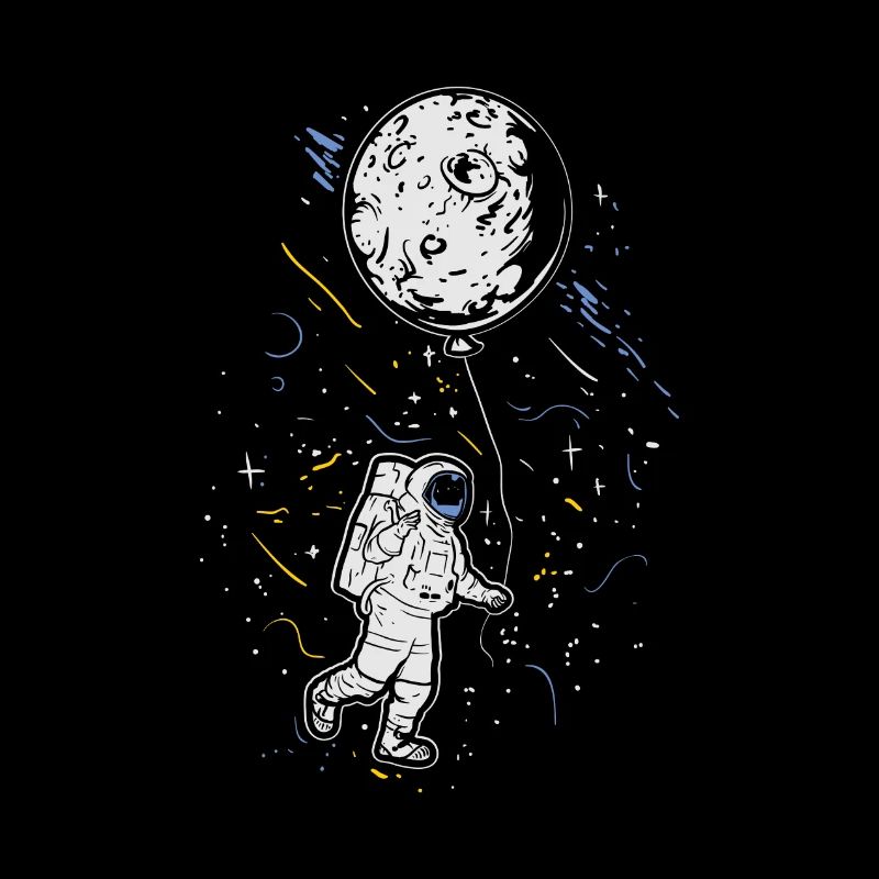 Astronaut with Balloon - Space Moon Spaceman