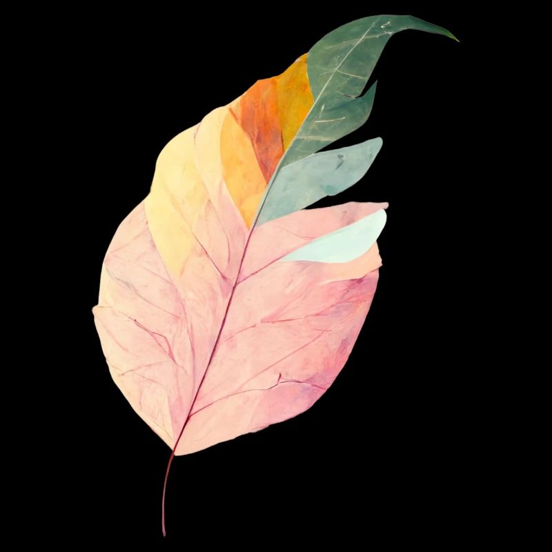 Colorful leaf - Stylized plant illustration