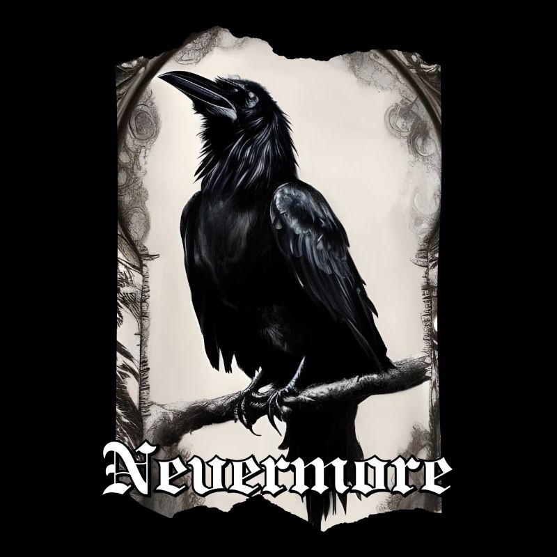 Nevermore Rabe auf einem Ast