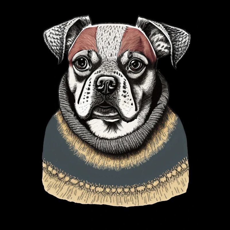 Hund mit Pullover
