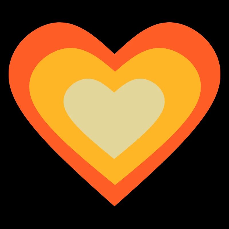 orange heart orange heart pattern retro 70s