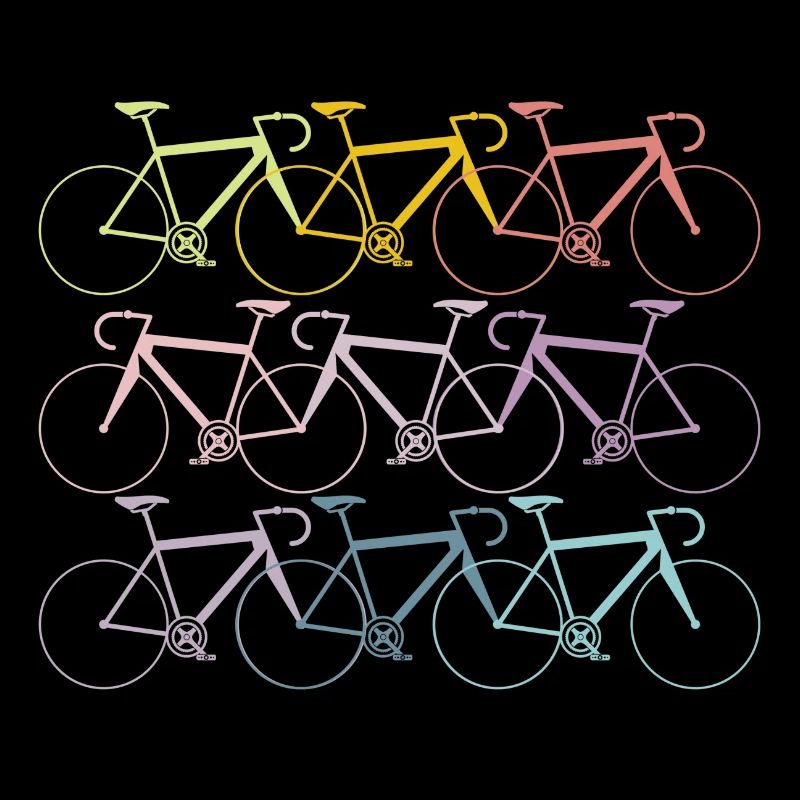 Vélos dans l'idée de cadeau pastel de couleurs arc-en-ciel