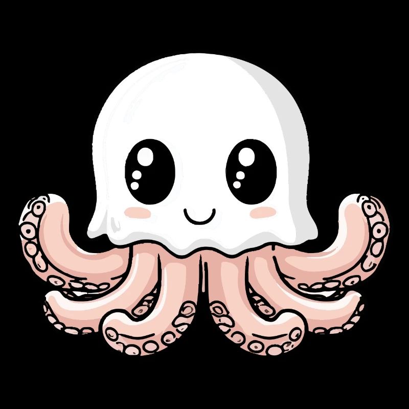 Octopus Halloween Comic Ghost