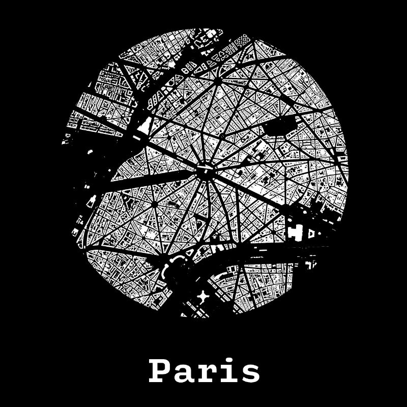Paris city with map
