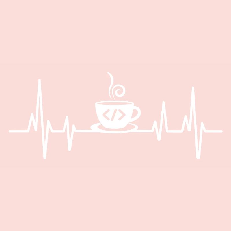 Coffee Coding Heartbeat Coder Developer Nerd Coffe