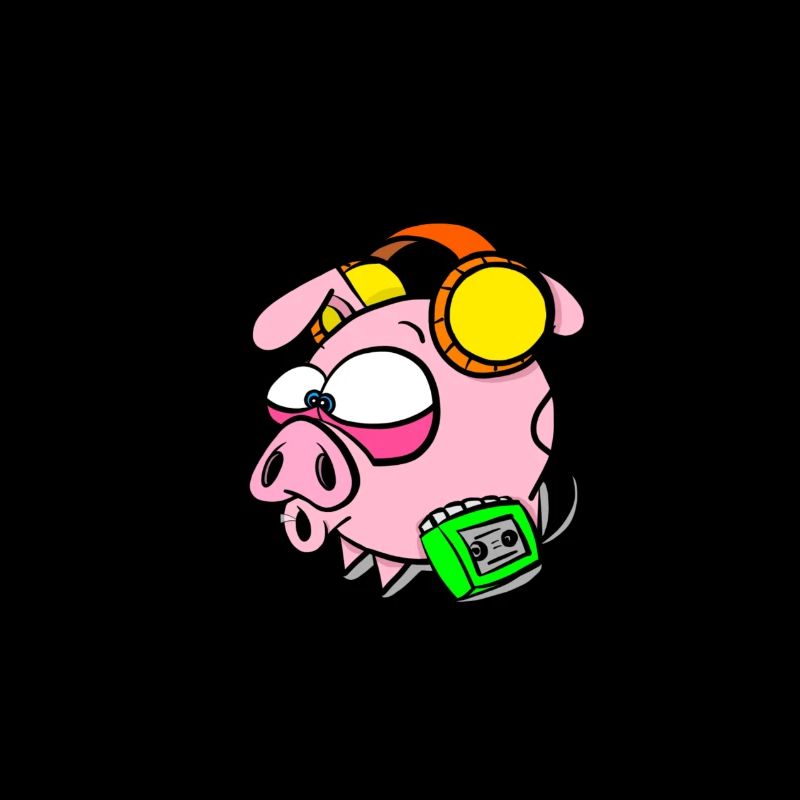 Schweinchen Edek mit Walkman