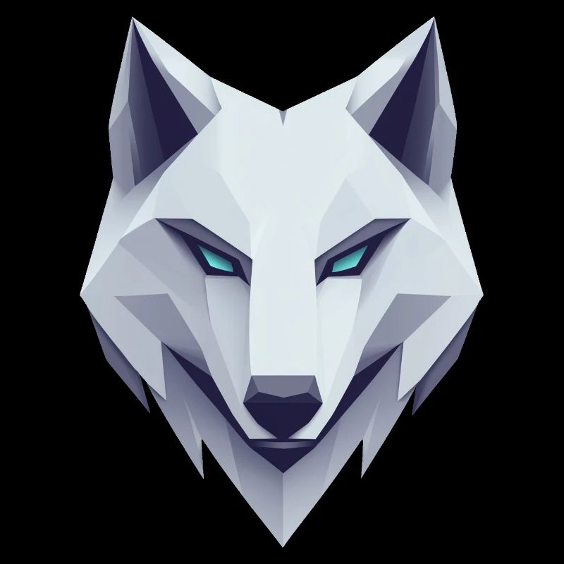Wolf Logo, Wolf Kopf, Emblem, weißer Wolf